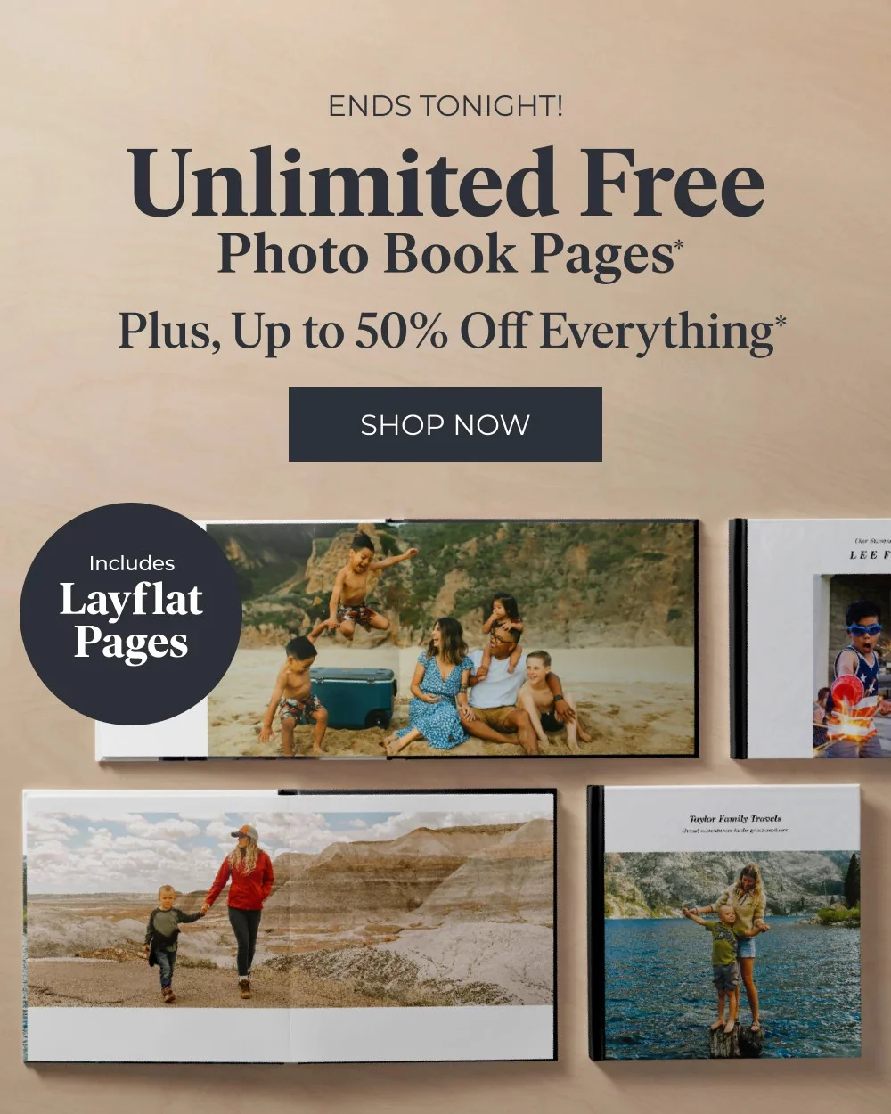 Unlimited Free Photo Book Pages + Up to 40% Off + 50% Off Cards
