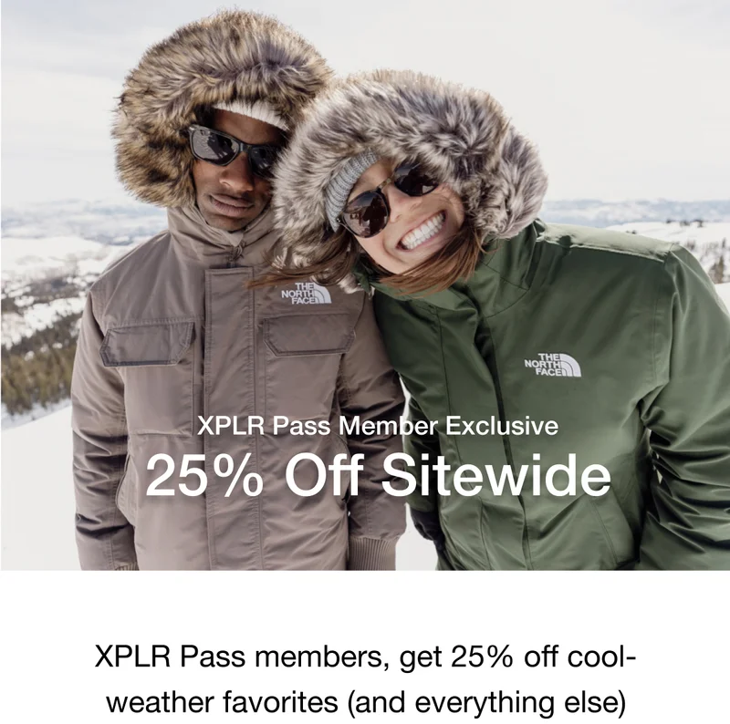 XPLR Pass members, get 25% off cool-weather favorites (and everything else) 11.10–11.13. Not a member? Join now. Promo applied in cart. Must be signed in. Exclusions apply. See terms.*