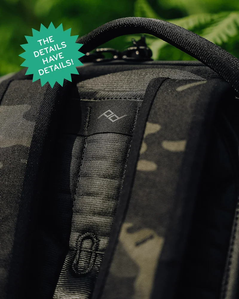 A closeup of the Multicam colorway on the Travel Backpack 30L City Edition.