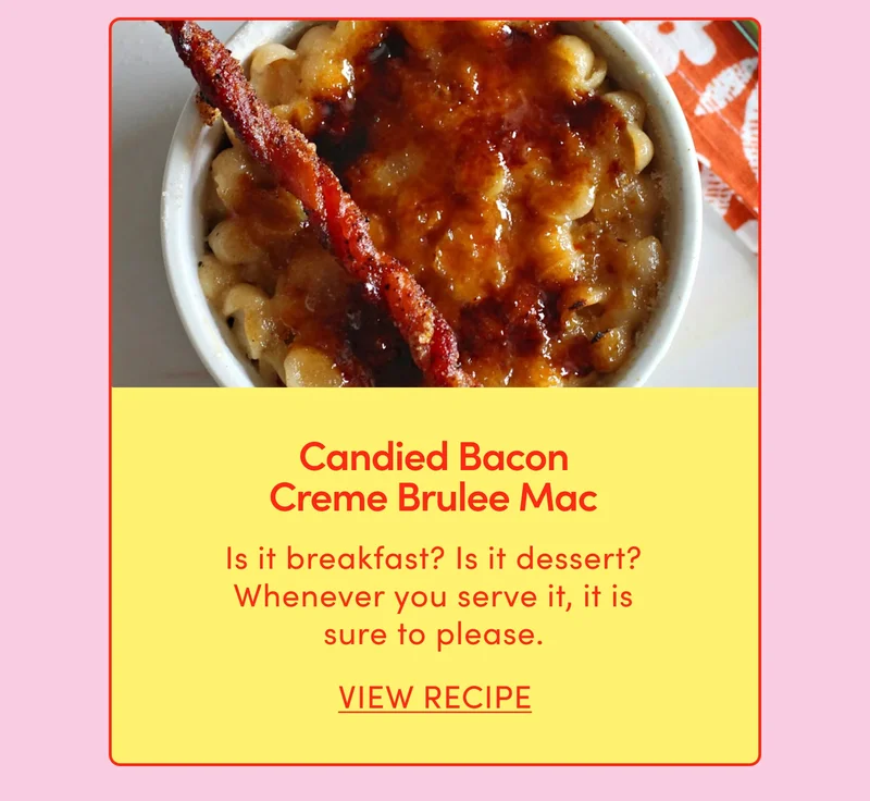 Candied Bacon Creme Brulee Mac