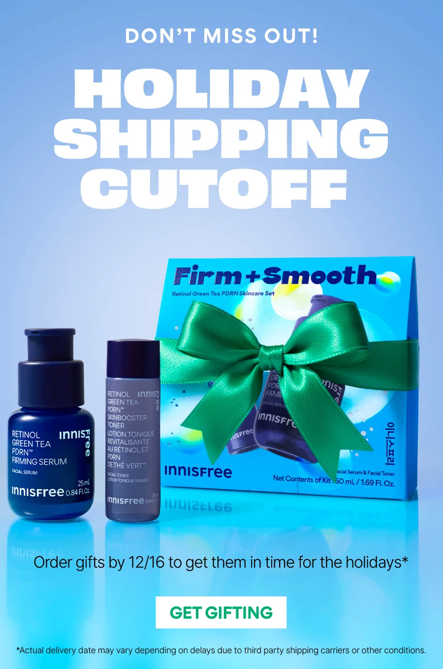 HOLIDAY SHIPPING CUTOFF 12/16