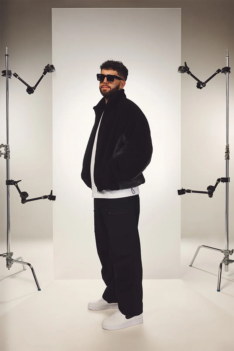Image of Josh wearing the Studios ® Fleece in Black