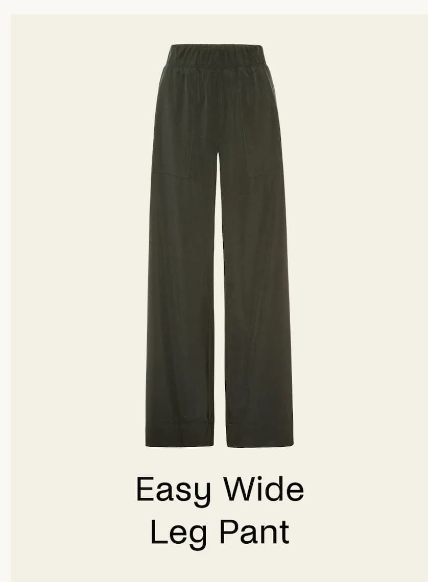 Easy Wide Leg Pant 31" in Slate Green
