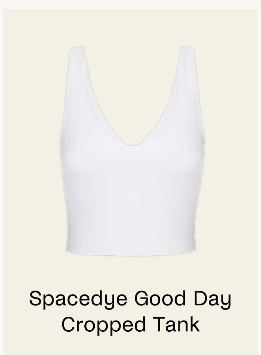 Spacedye Good Day Cropped Tank in Cloud White