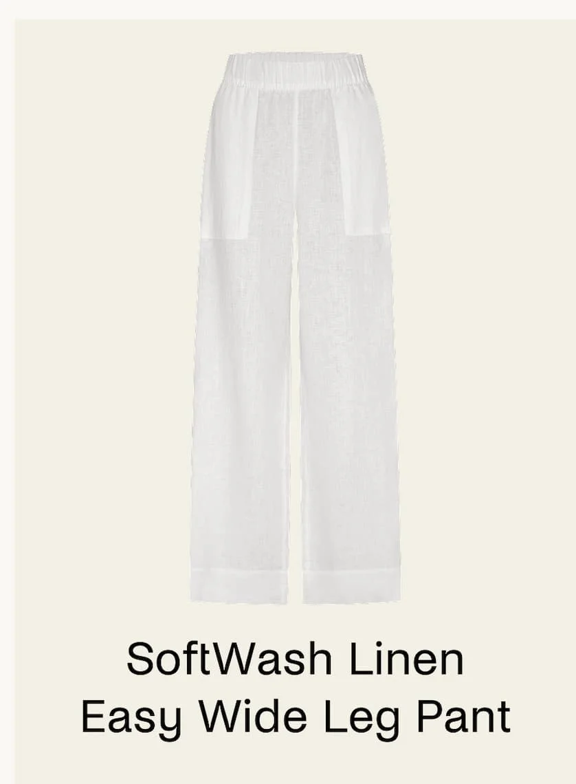SoftWash Linen Easy Wide Leg Pant 31" in White