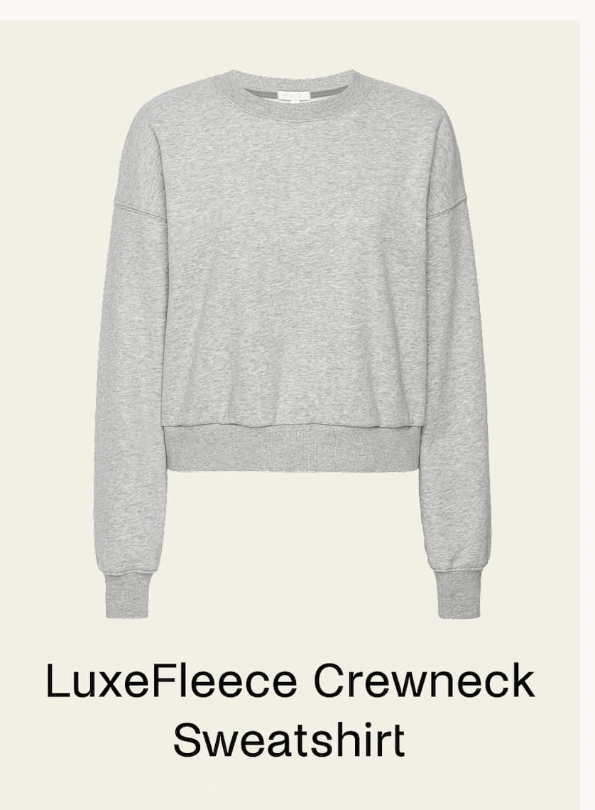 LuxeFleece Crewneck Sweatshirt in Light Heather Gray