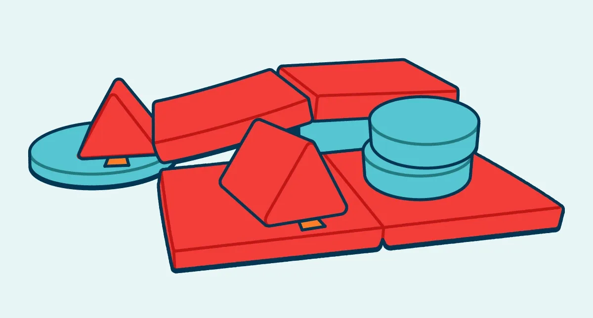 A rotating gif of builds made from Waterslide Chunk and Gumball Nugget