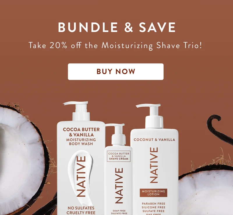Bundle and save, Take 20% off the moisturizing shave trio.
