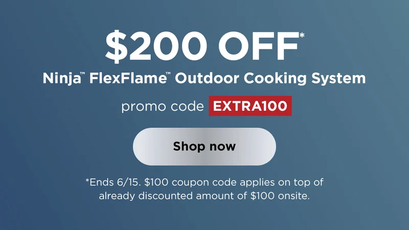 $200 off* Ninja™ FlexFlame™ Outdoor Cooking System with promo code discount code