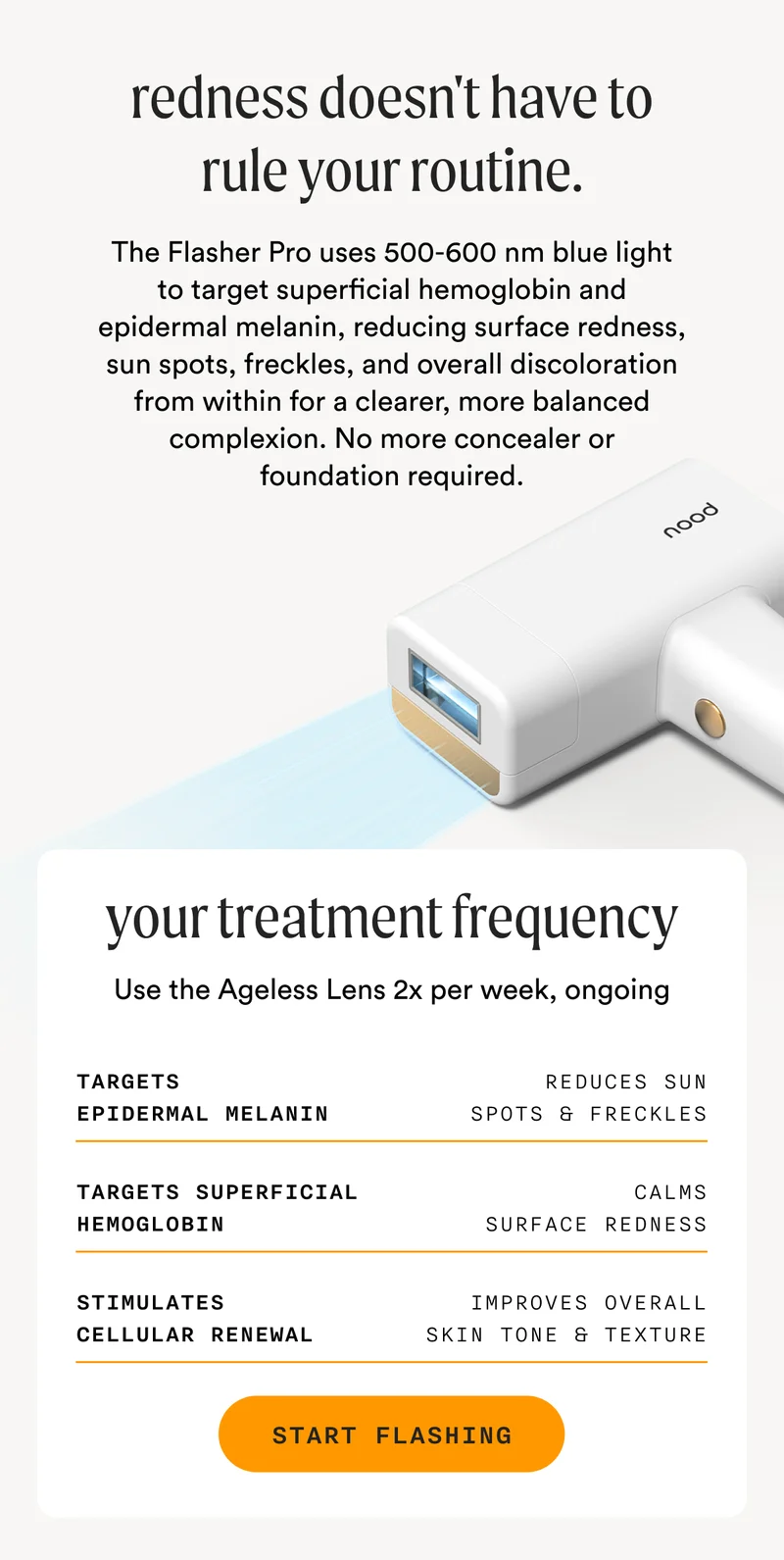 redness doesn't have to rule your routine. - START FLASHING