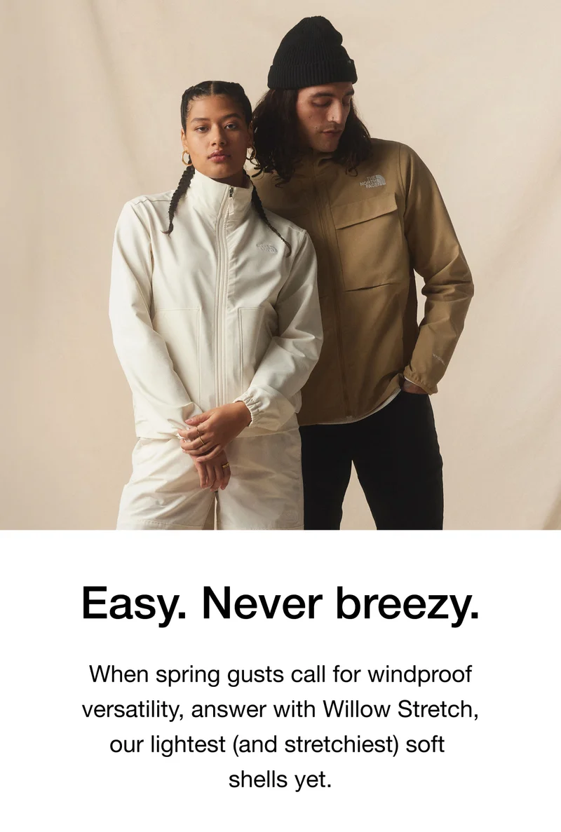 When spring gusts call for windproof versatility, answer with Willow Stretch, our lightest (and stretchiest) soft shells yet.