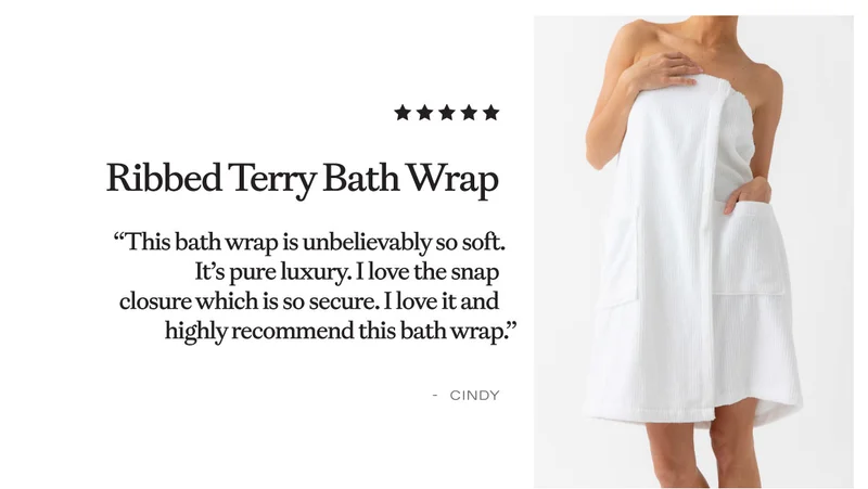Ribbed Terry Bath Wrap - Shop Now Ribbed Terry Bath Wrap - Shop Now