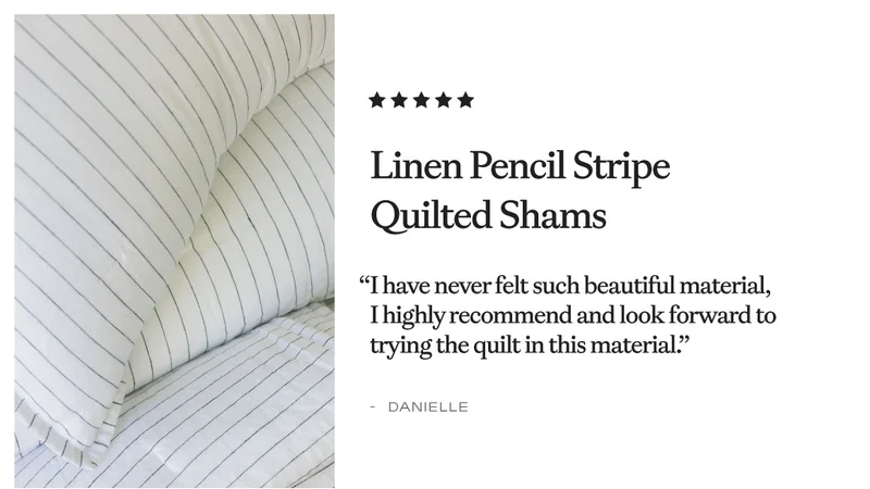 Linen Pencil Stripe Quilted Shams - Shop Now Linen Pencil Stripe Quilted Shams - Shop Now