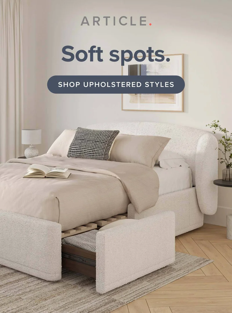 Soft spots: shop upholstered styles.