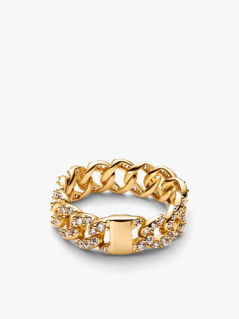 Pavé Cuban Chain Ring