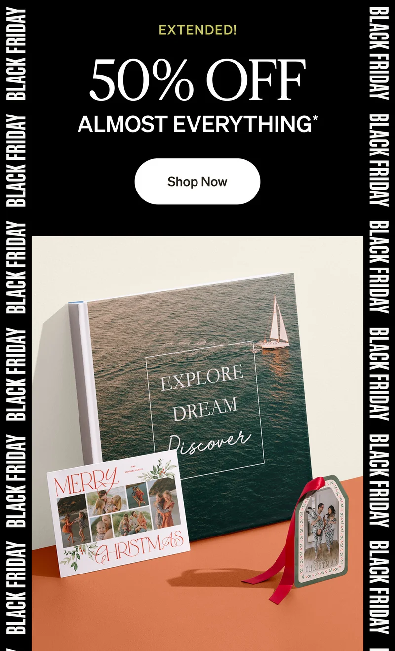 50% Off Almost Everything + 10Free Cards + 50% off Holiday Cards