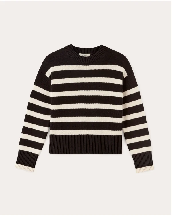 [Image] The Boxy Sweater in Everyday Cotton | Black/Canvas