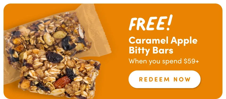 FREE! Caramel Apple Bitty Bars When you spend $59+ redeem Now