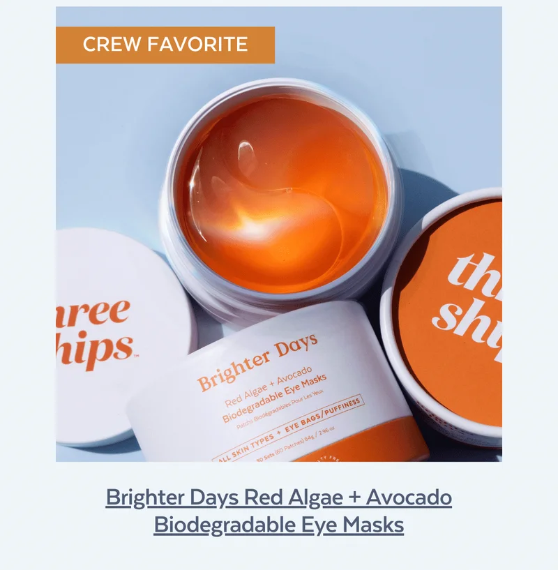 Crew Favorite: Brighter Days Red Algae + Avocado Biodegradable Eye Masks