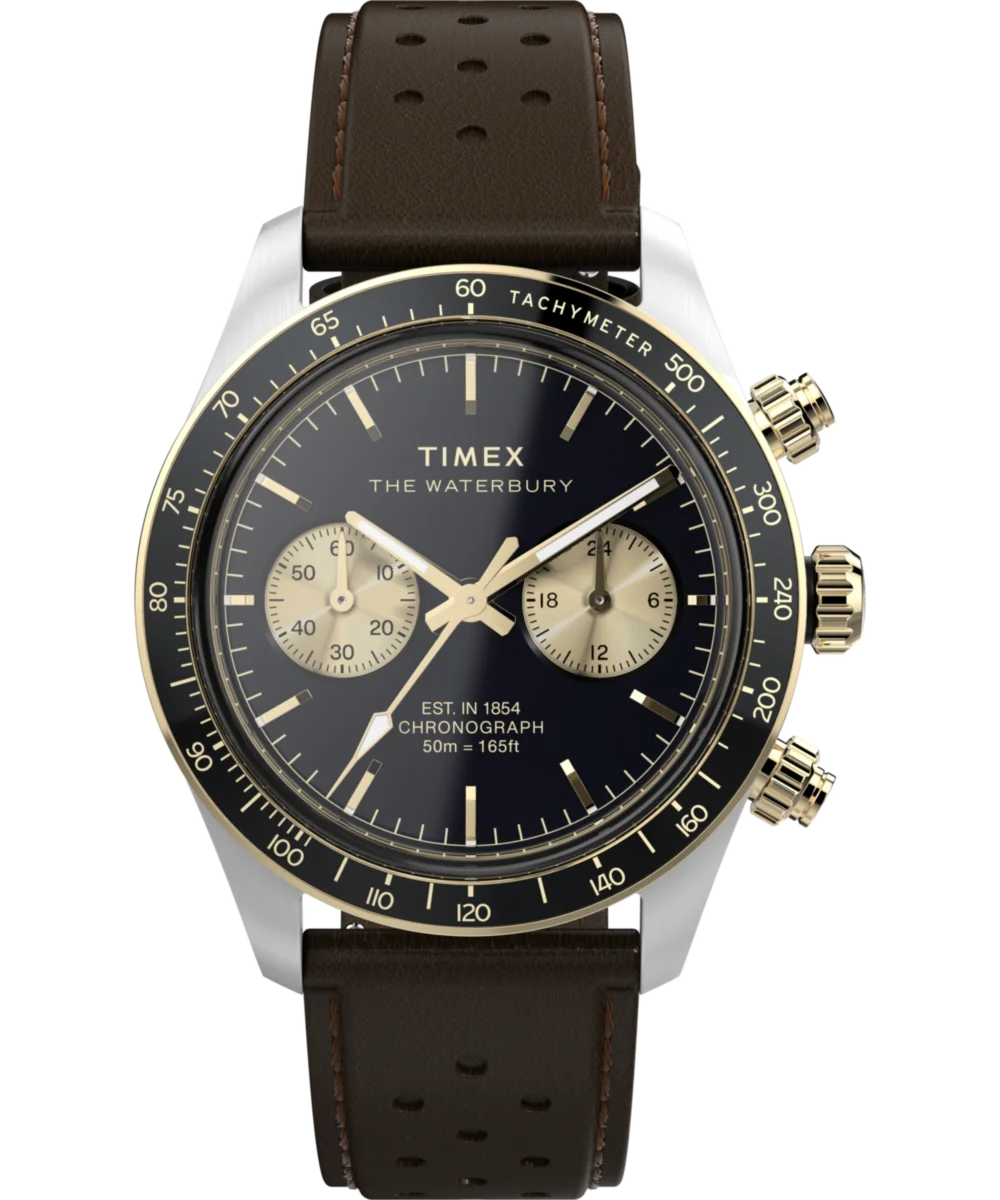 Image of Waterbury Heritage Chronograph 39mm&nbsp;Leather Strap Watch