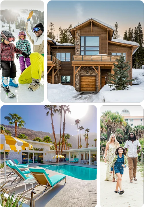 Ski into winter family fun or relax by a private pool this holiday season.