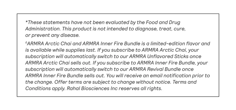 Product disclaimer and subscription terms in a bordered text box.