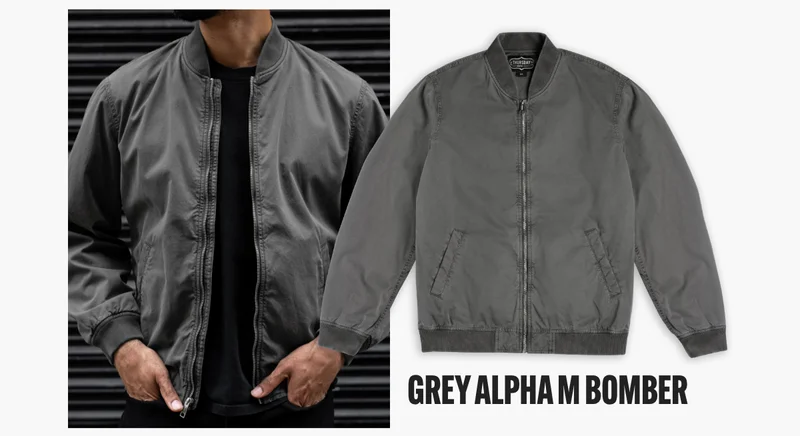 Grey Alpha M Bomber