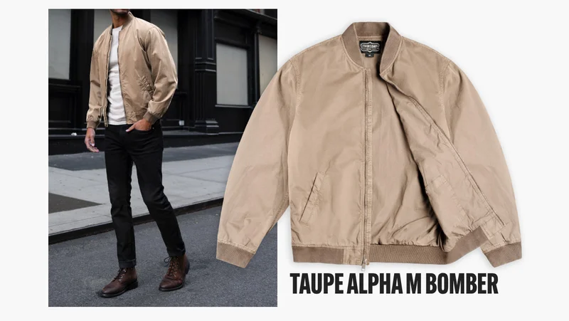 Taupe Alpha M Bomber