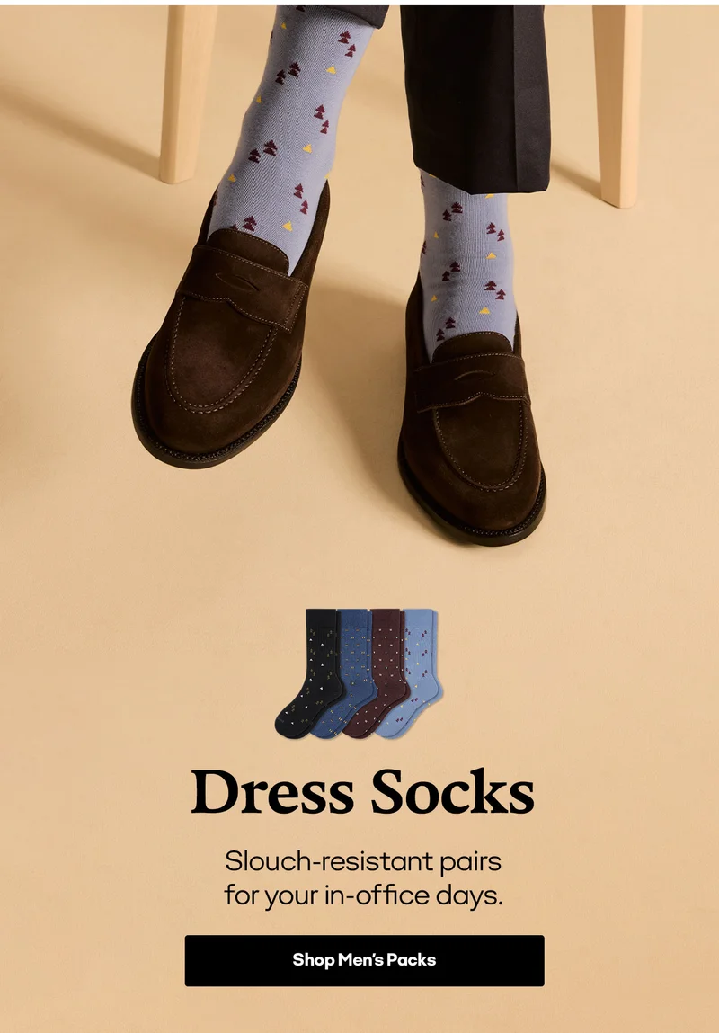 Dress Socks | Slouch-resistant pairs for your in-office days. | Shop Men's Packs