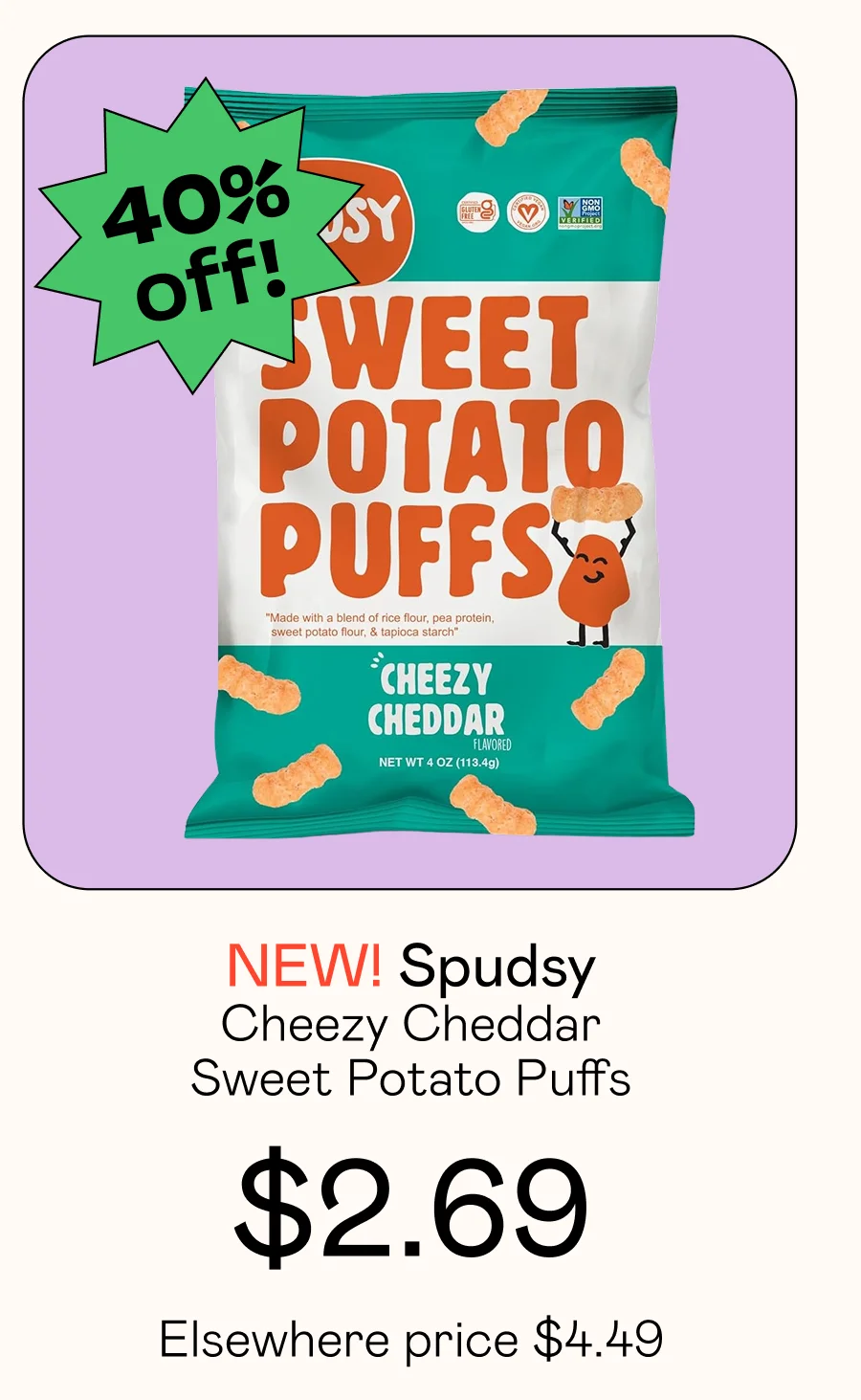 Cheezy Cheddar Sweet Potato Puffs