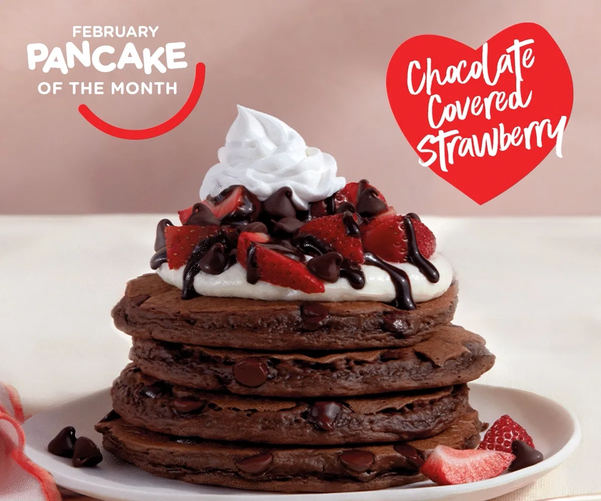 CHOCOLATE COVERED STRAWBERRY PANCAKE OF THE MONTH
