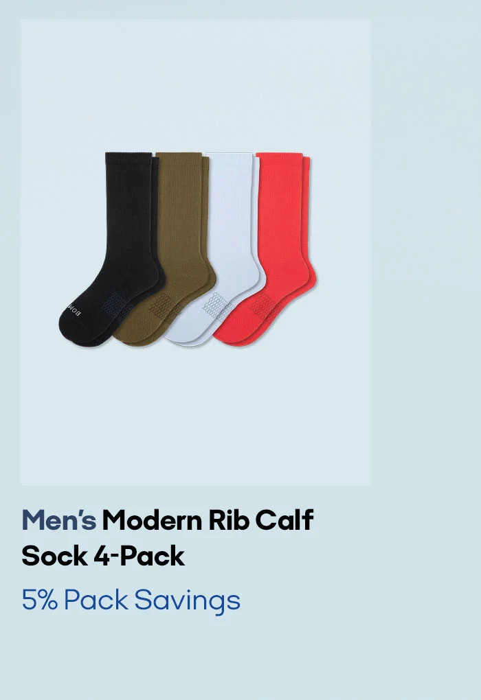 Men's Modern Rib Calf Sock 4-Pack 5% Pack Savings