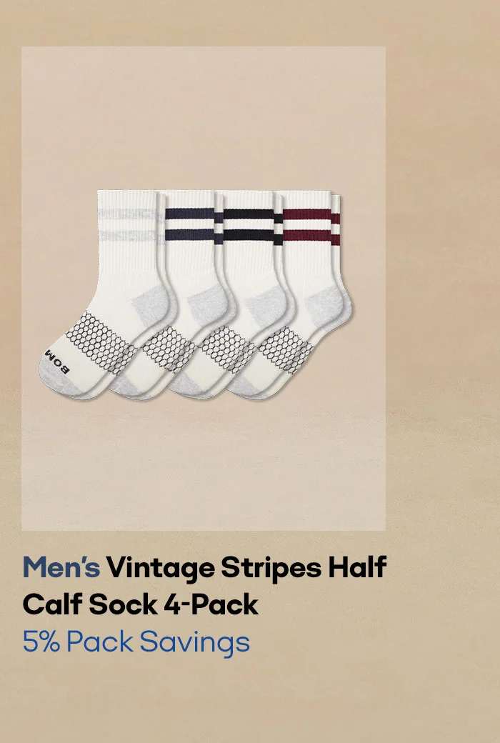 Men's Vintage Stripes Half Calf Sock 4-Pack 5% Pack Savings