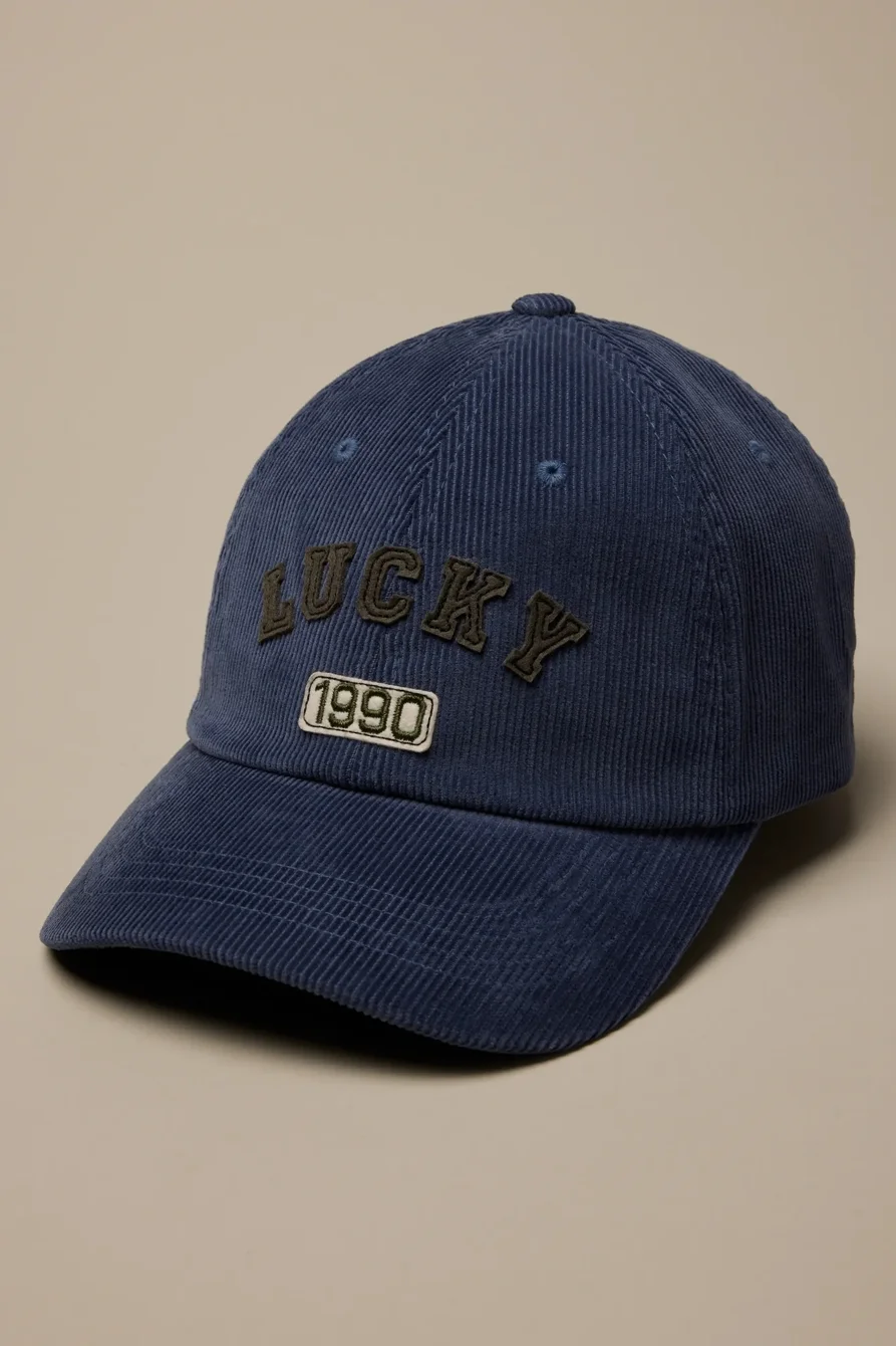 Image of Lucky Brand Lucky Corduroy Baseball in Navy