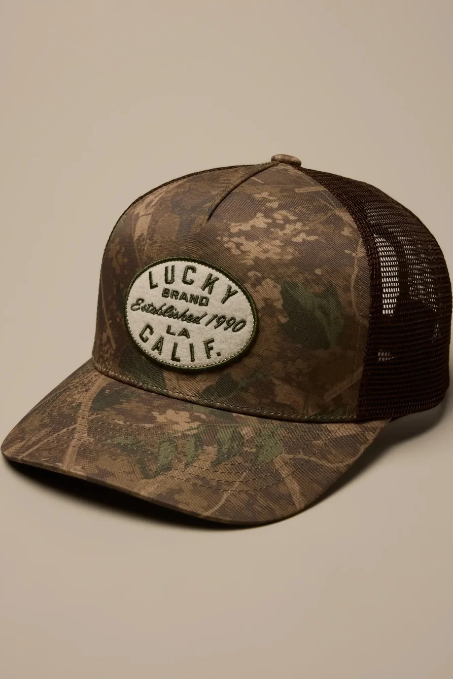Image of Lucky Brand Camo Trucker Lucky - Men's Clothing Outerwear Jackets Coats in Camo Multi