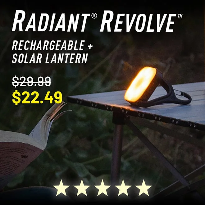 Radiant® Revolve™ Rechargeable + Solar Lantern