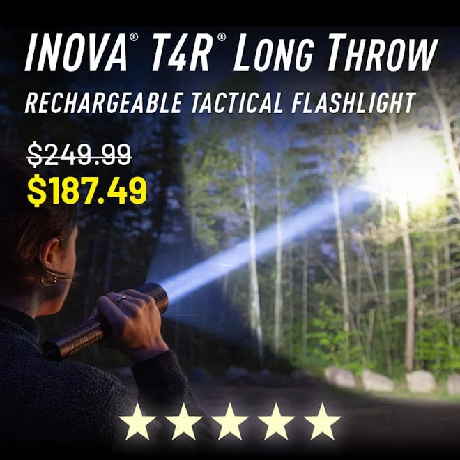 INOVA® T4R® Long Throw Rechargeable Tactical Flashlight