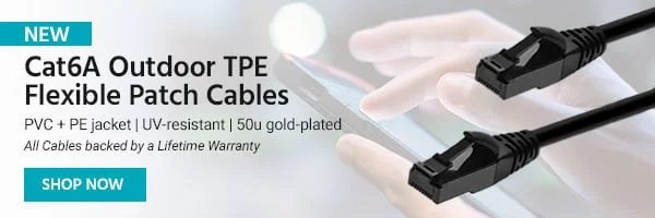 NEW (tag) Cat6A Outdoor TPE Flexible Patch Cables
