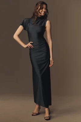De La Vali Canzonet One-Shoulder Column Maxi Dress
