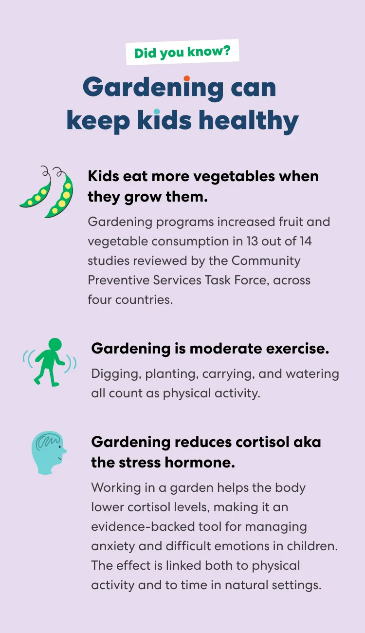 Did you know... Gardening can keep kids healthy