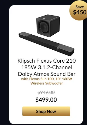 Klipsch Flexus Core 210 185W 3.1.2-Ch Sound Bar w/ Flexus Sub 100