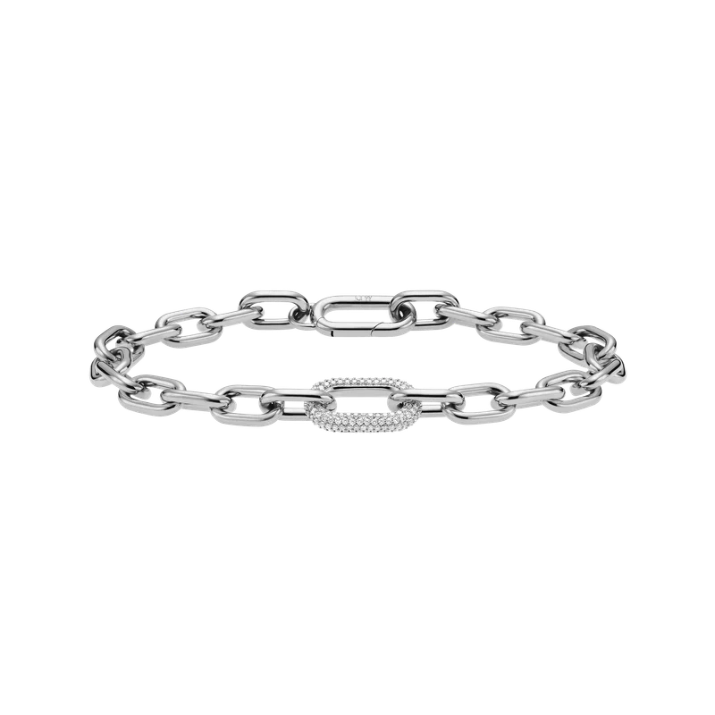 Image of Crystal Link Bracelet Silver