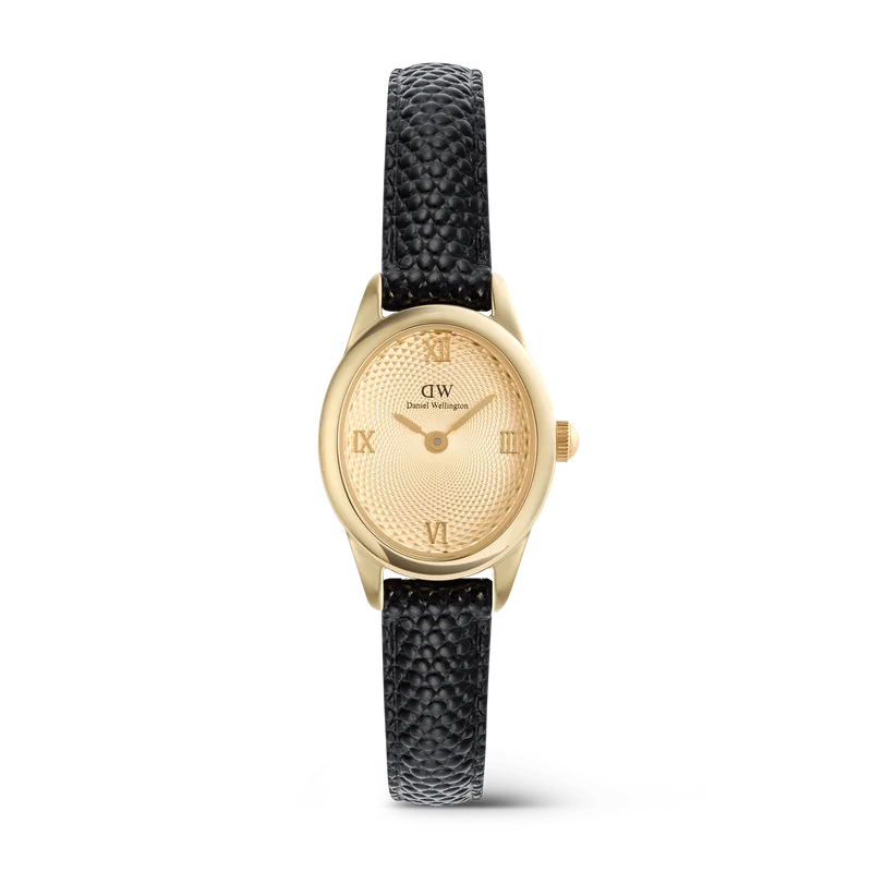 Image of Ophelia Mini Black Lizard Unitone Guilloché Gold