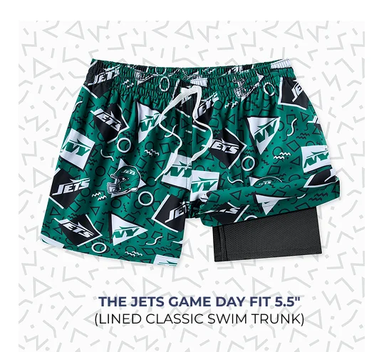 Lined Classic Swim Trunk: The Jets Game Day Fit 5.5"