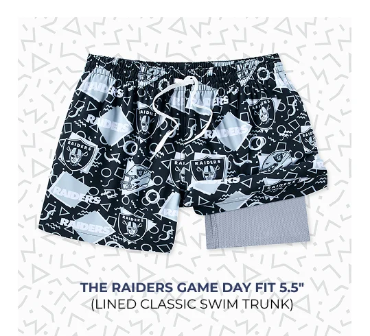 Lined Classic Swim Trunk: The Raiders Game Day Fit 5.5"