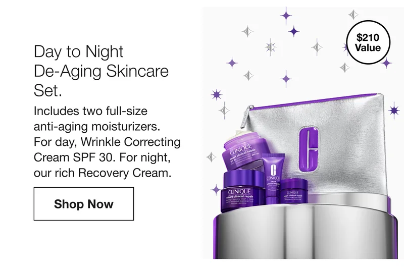 $210 Value | Day to Night De-Aging Skincare Set. Includes two full-size anti-aging moisturizers. For day, Wrinkle Correcting Cream SPF 30. For night, our rich Recovery Cream. | Shop Now