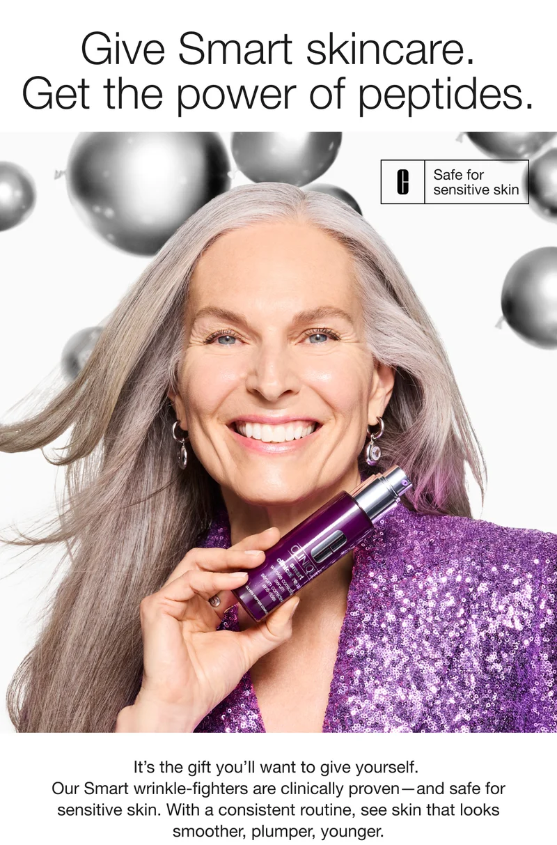 Give Smart skincare. Get the power of peptides. | Safe for sensitive skin | It's the gift you'll want to give yourself. Our Smart wrinkle-fighters are clinically proven-and safe for sensitive skin. With a consistent routine, see skin that looks smoother, plumper, younger.