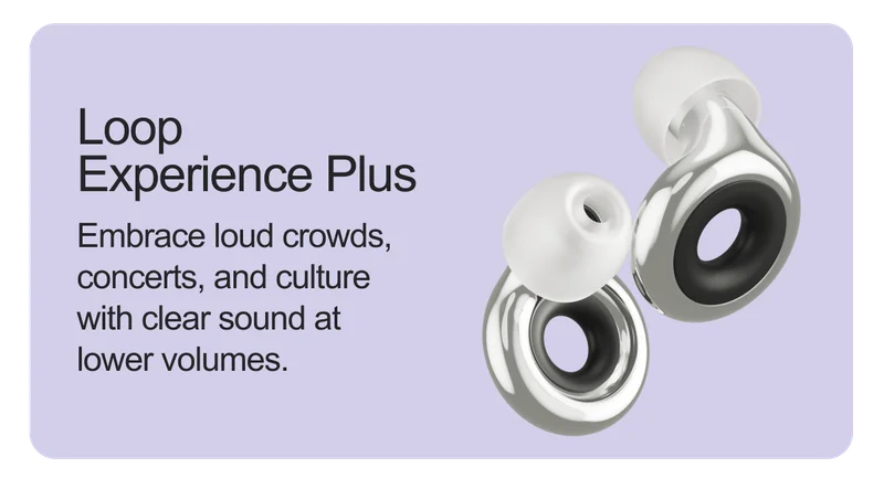 A pair Loop Experience Plus in silver.