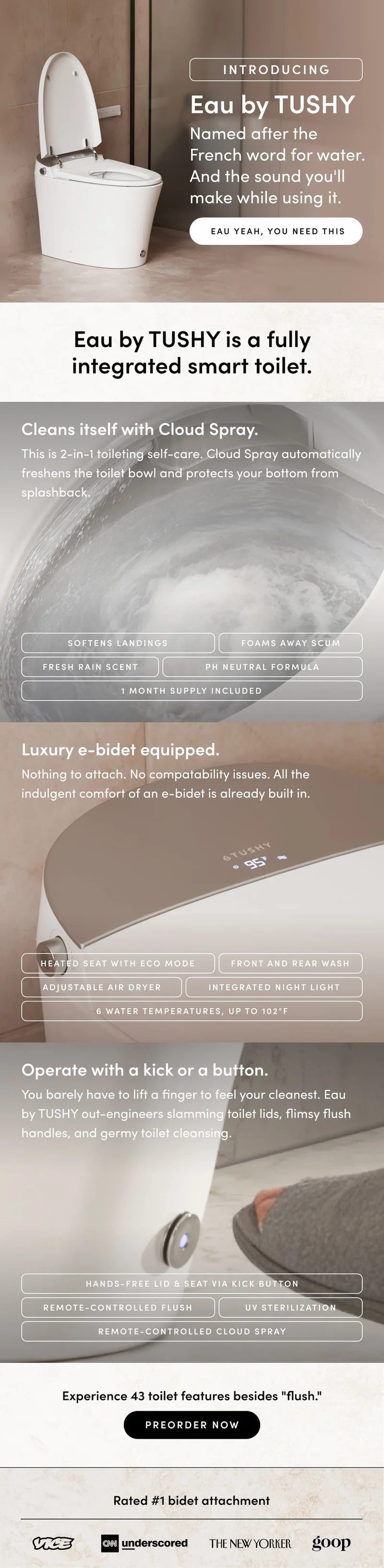 PREORDER EAU BY TUSHY NOW