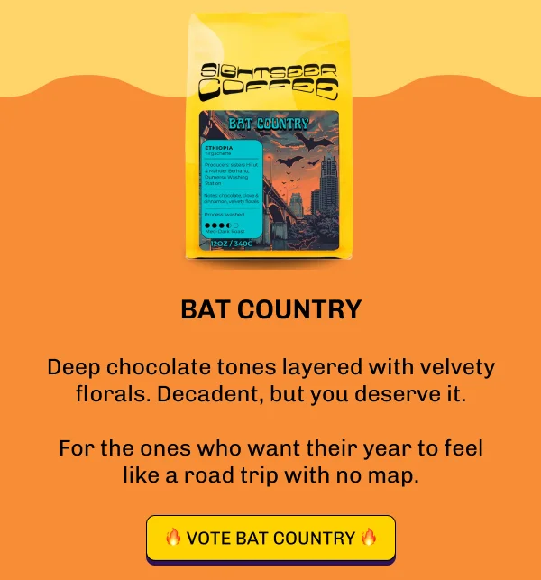 Bat Country Deep chocolate tones layered with velvety florals. Decadent, but you deserve it.  For the ones who want their year to feel like a road trip with no map. 🔥 Vote Bat Country 🔥